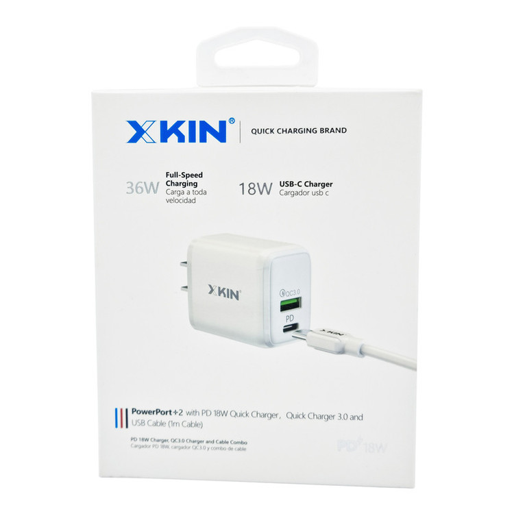 شارژر دیواری ایکس کین مدل XK-HC25 به همراه کابل تبدیل لایتنینگ