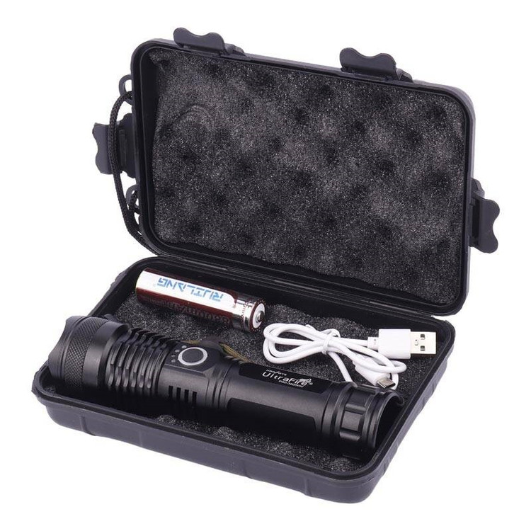 چراغ قوه دستی حرفه ای نور سفید زوم دار 4 حالته مدل X71-P50