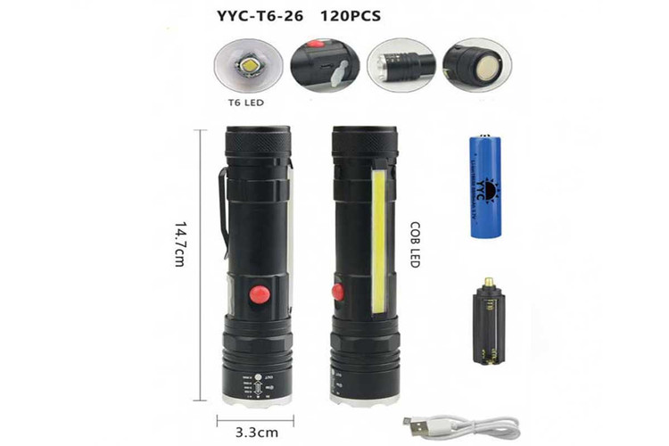 چراغ قوه نور سفید پلیسی آهنربایی مدل T6-26 / LED COB WORKING LAMP