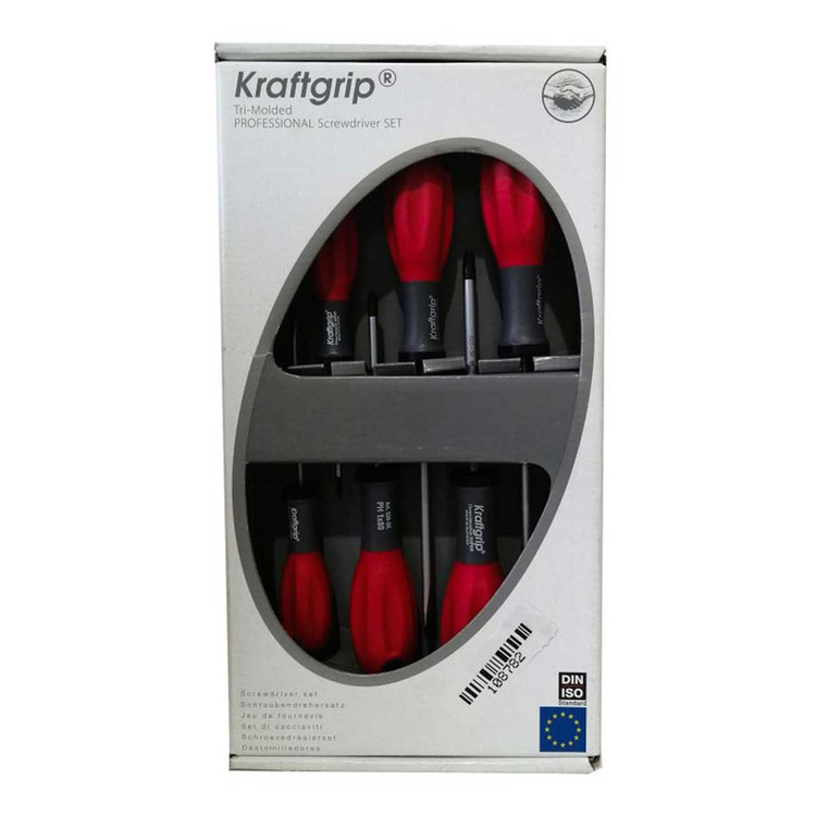 پیچ گوشتی چهارسو و دو سو کرافت گریپ مدل KRAFT-6 مجموعه 6 عددی