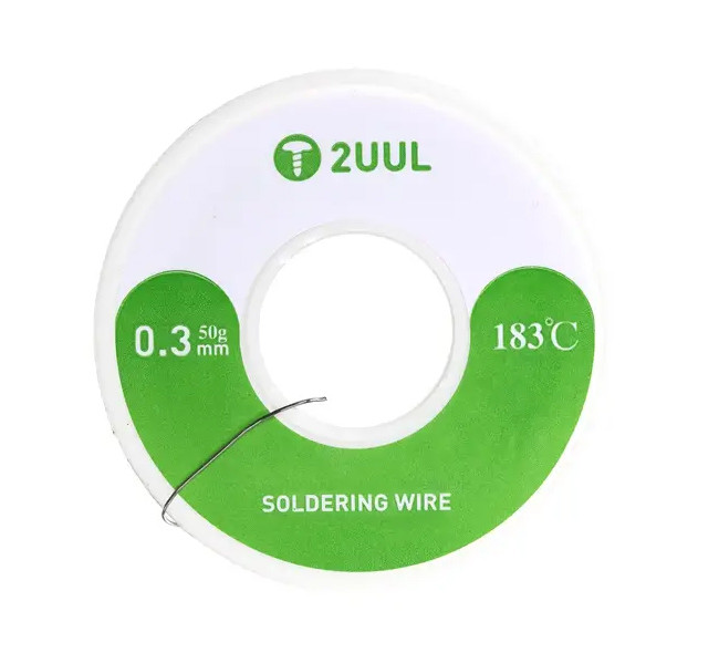 سیم لحیم ۱۸۳ درجه ۰.۳ میلی متری ۵۰ گرمی برند ۲UUL