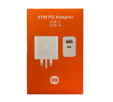 شارژر سه پین 67W شیائومیXIAOMI  دارای دو خروجی usb/pd
