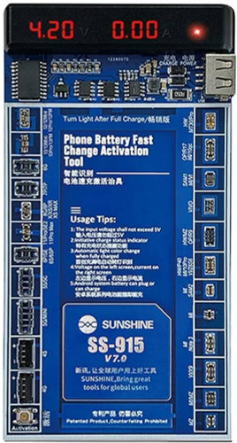 دستگاه شارژ سریع ، تست و شوک باتری سانشاین مدل Sunshine SS-915 (تا 14Pro max)