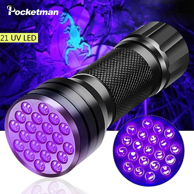 چراغ قوه یو وی سانشاین فرابنفش مدل 21LED SS-003