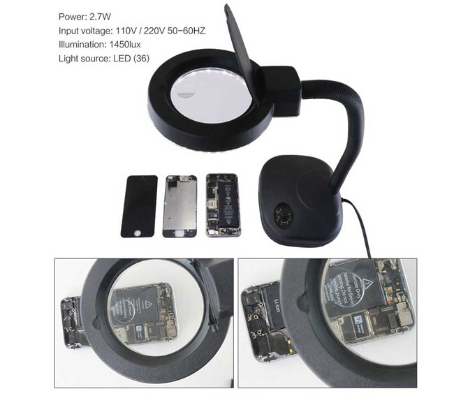 چراغ کار و ذره بین رومیزی گرداک مدل MICRO-EYE GORDAK