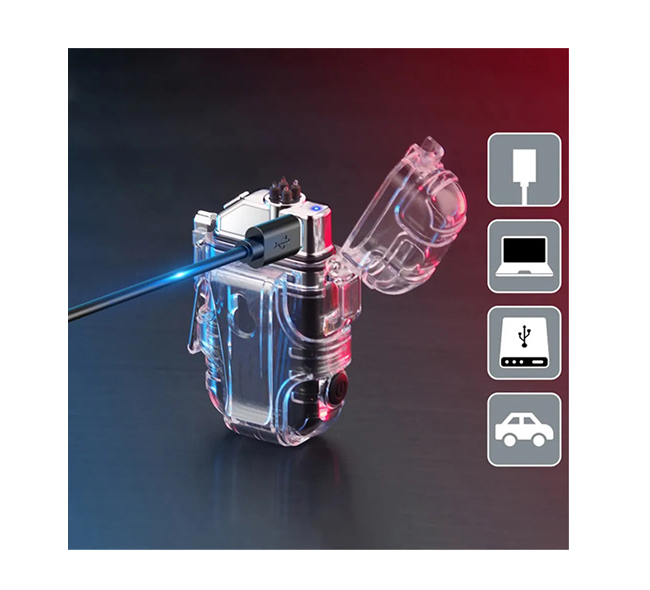 فندک پلاسمایی برقی و شارژی ضد آب چراغ قوه دار