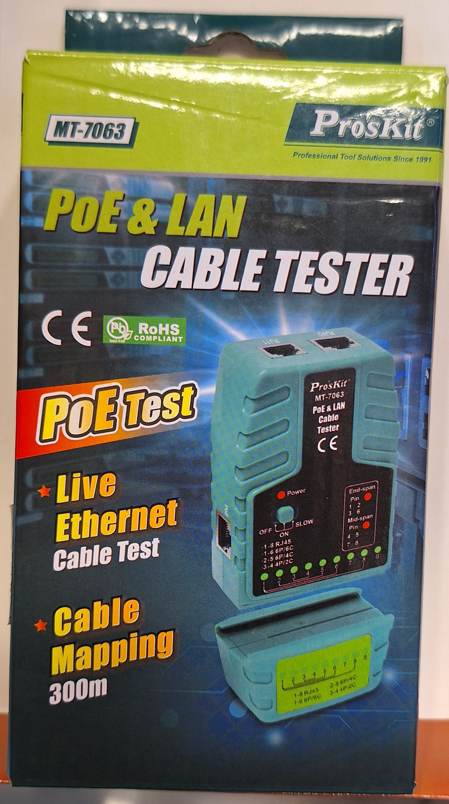 تستر کابل mt-7063 poe&lan Proskit