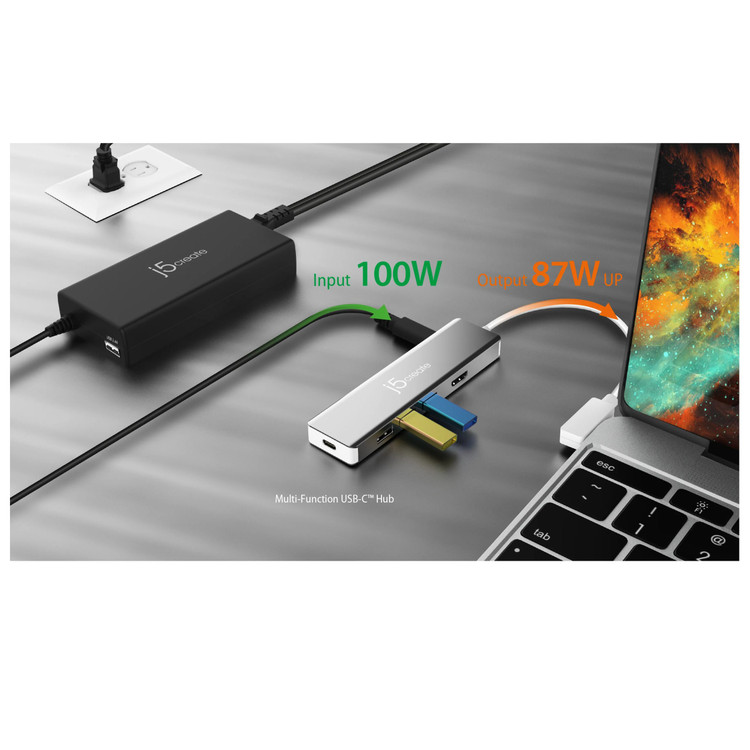 مولتی شارژر حرفه ای لپ تاپ موبایل تبلت TYPE C هوشمند 100 وات 100W با پشتیبانی از فست شارژر و سوپر شارژ