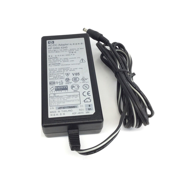 آداپتور پرینتر اچ پی 31 ولت 1450 میلی آمپر HP 31V/1450MA فیش گرد آداپتوری با سایز 1.7*4.8 میلی متر