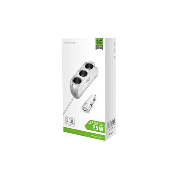 شارژر فندکی 3 پورت 25 وات مدل AL-531