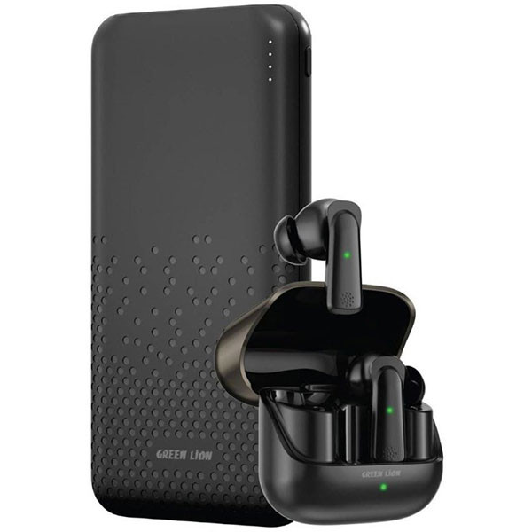 پاوربانک و هندزفری بلوتوث 10000 میلی آمپر گرین لاین مدل Rome & Earbuds