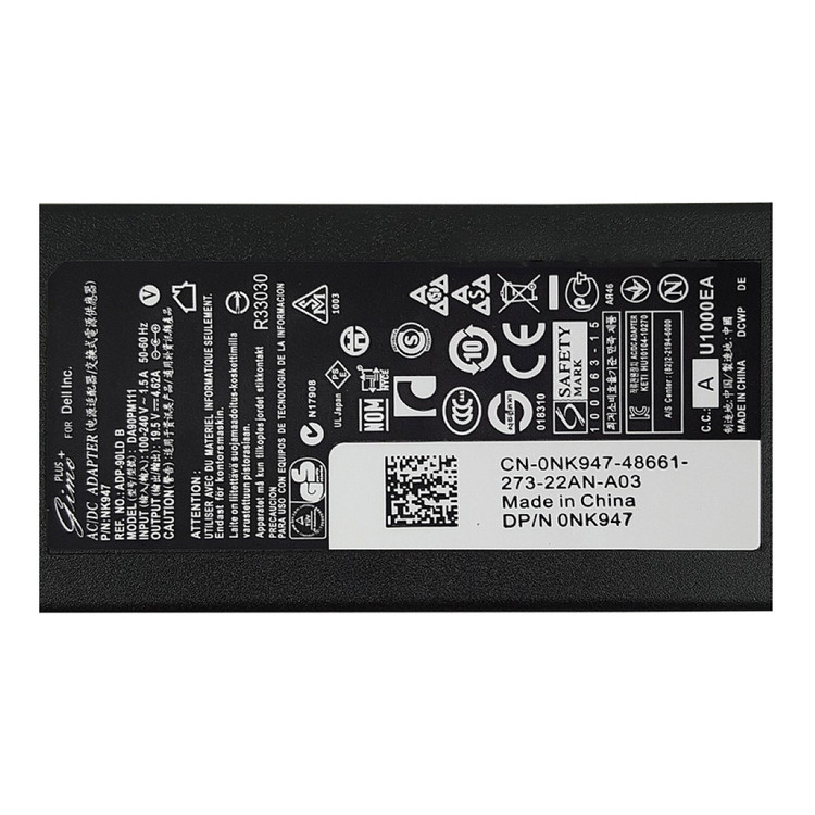 آداپتور و شارژر لپ تاپ دل 19.5V 4.62A سری فیش ریز سوزندار