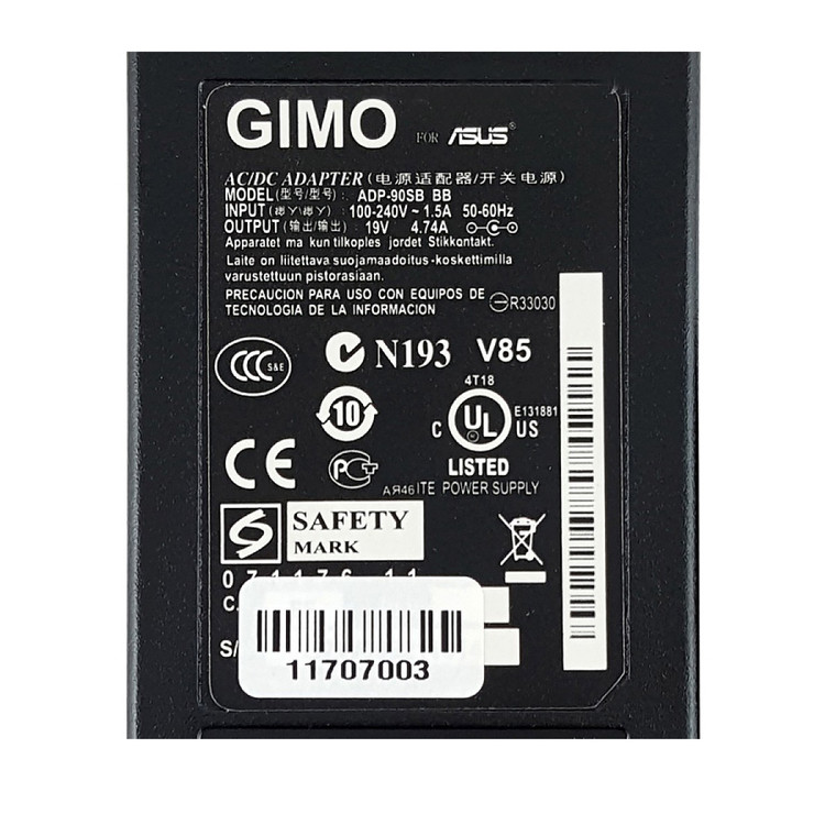 آداپتور لپ تاپ ایسوس 19V 4.7A ابعاد فیش130mm*50mm*30mm