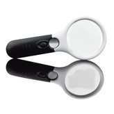 ذره بین دستی (2 ذره بین و 3 چراغ) زوم 4x , 45x