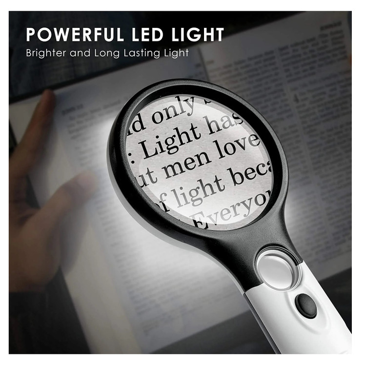 ذره بین دستی چراغ دار (2 عدسی و 3 LED ) مدل 6902AB