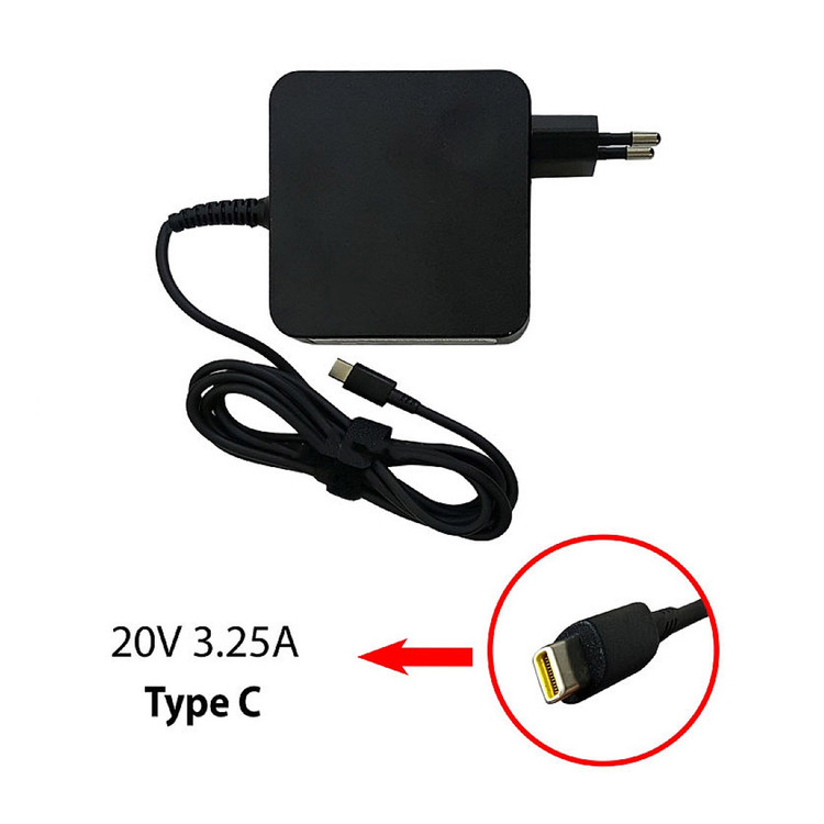 آداپتور لپ تاپ لنوو 20V 3.25A Type C مربعی-اورجینال