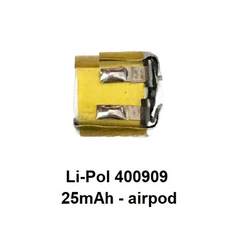 باتری لیتیوم پلیمر ظرفیت 25mAh سایز 400909 – ایرپاد