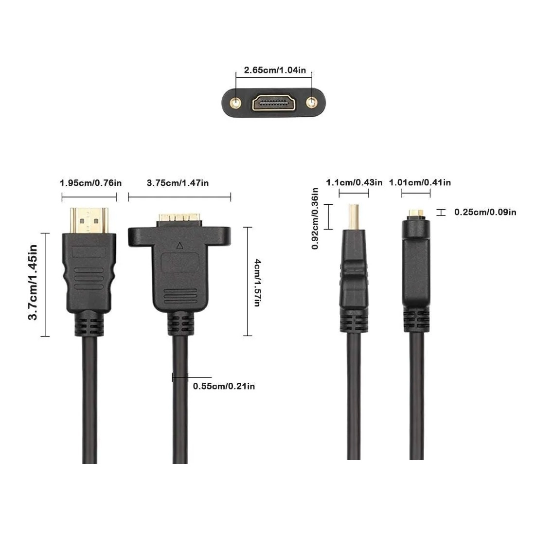 کابل HDMI روپنلی پیچ دار 50cm